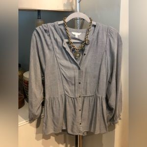Lucky Brand Babydoll Bib Blouse